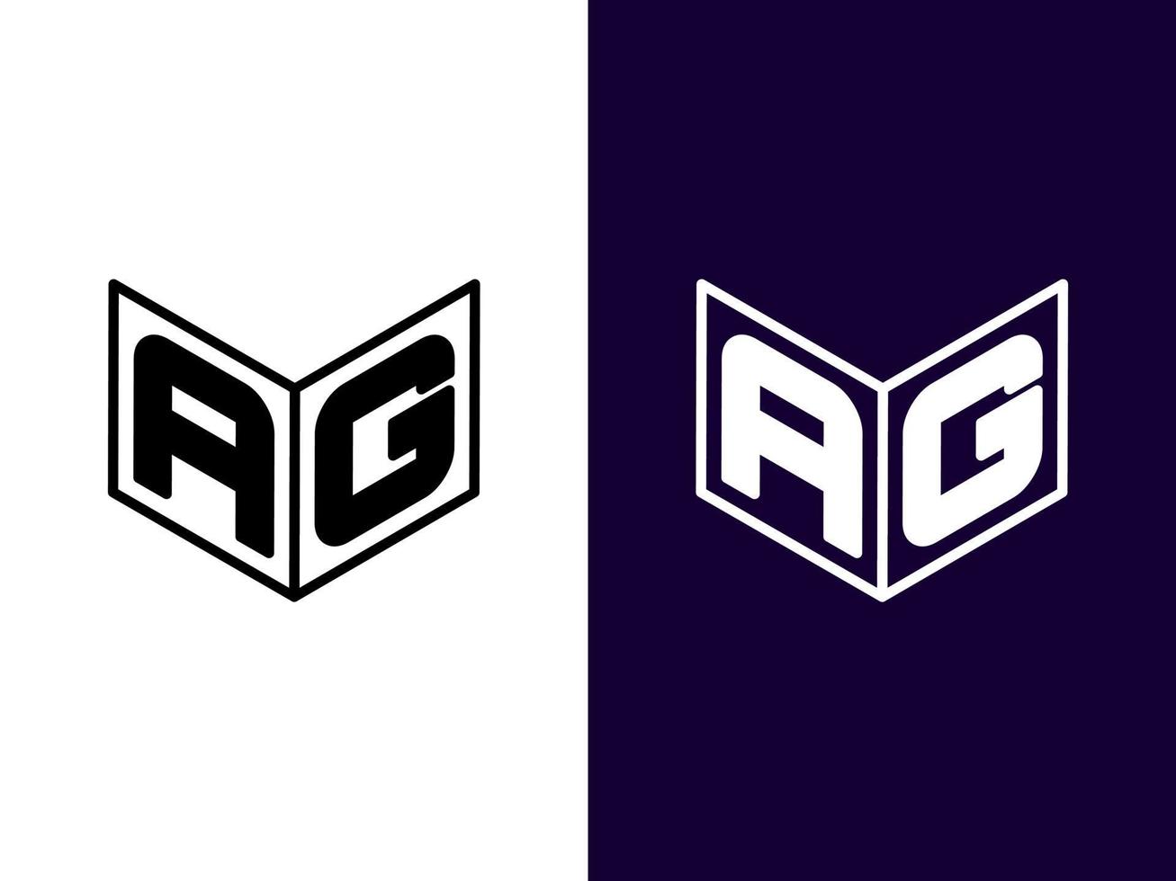 Initial letter AG minimalist modern 3D logo design vector