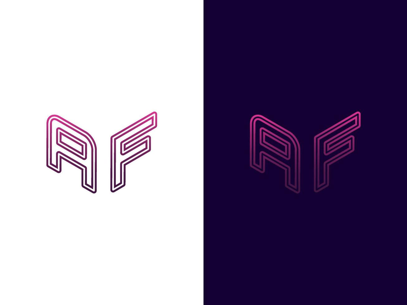 Initial letter AF minimalist modern 3D logo design vector