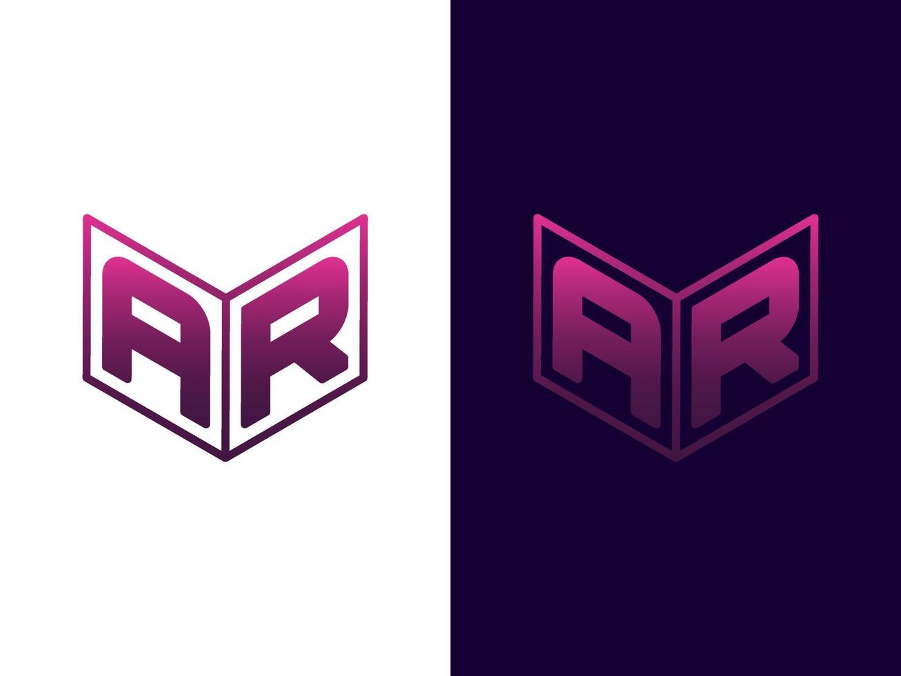 Initial letter AR minimalist and modern 3D logo design vector