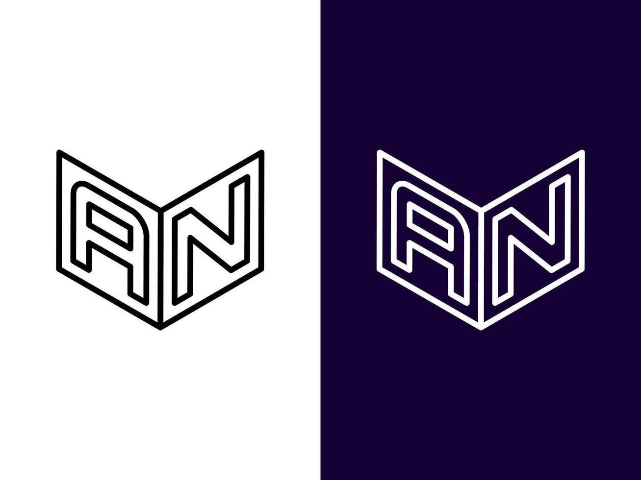 letra inicial un diseño de logotipo 3d minimalista y moderno vector