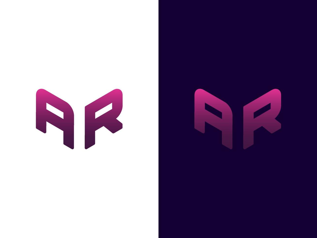 Initial letter AR minimalist and modern 3D logo design vector