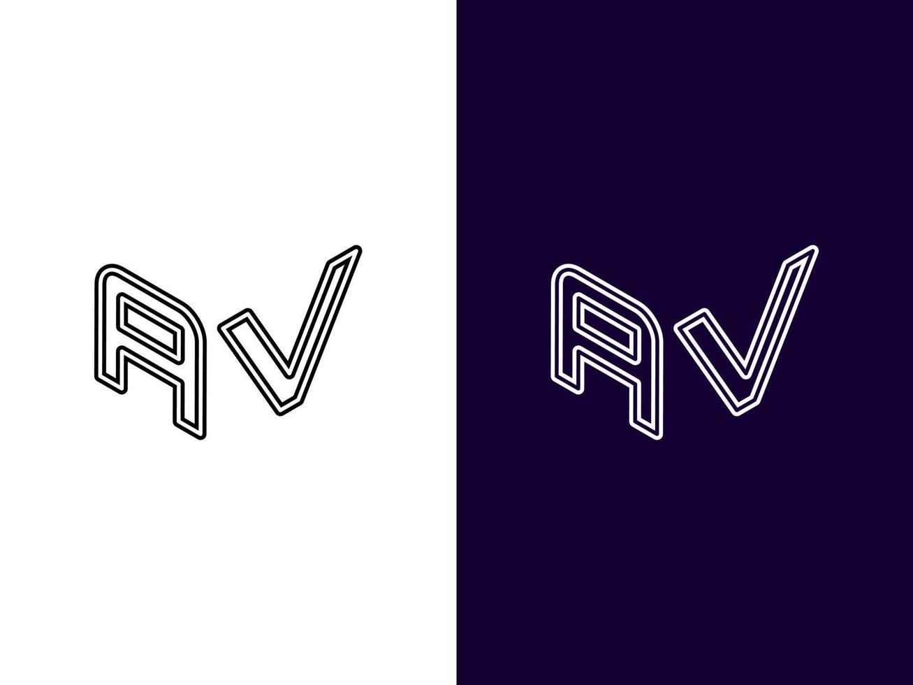 Initial letter AV minimalist and modern 3D logo design vector