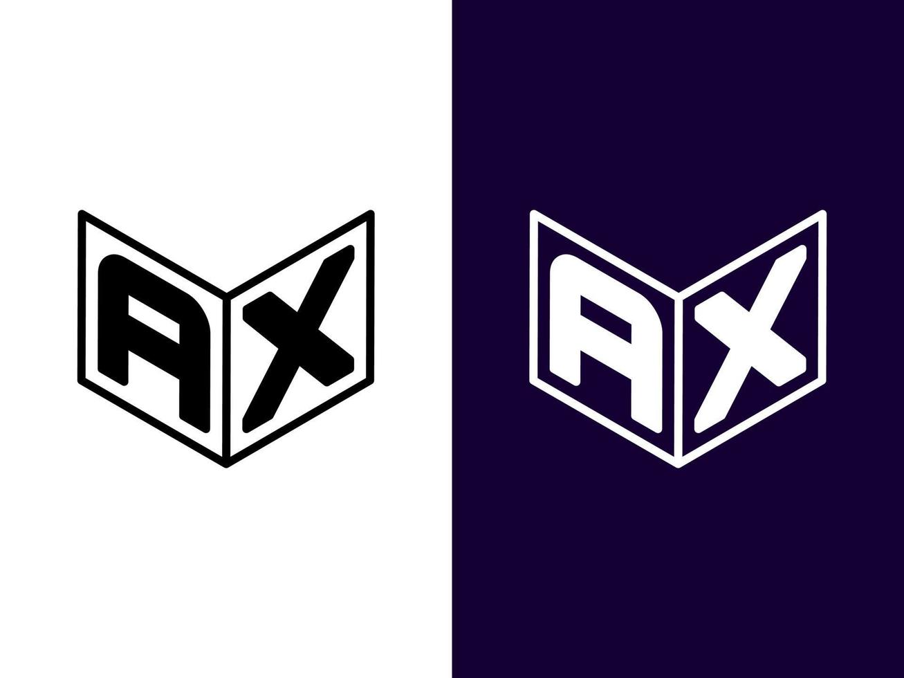 Initial letter AX minimalist and modern 3D logo design vector