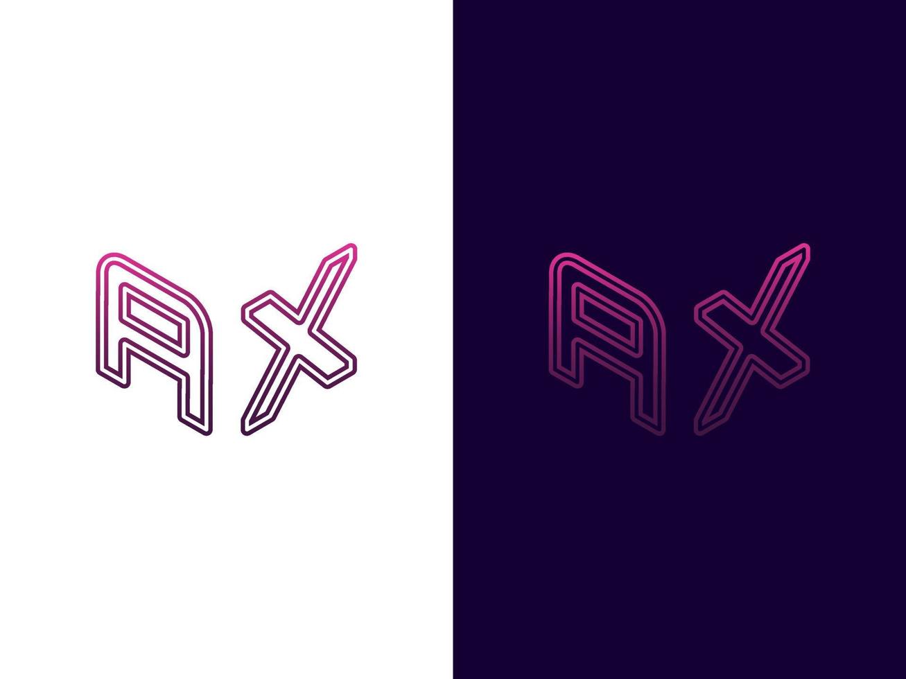 Initial letter AX minimalist and modern 3D logo design vector