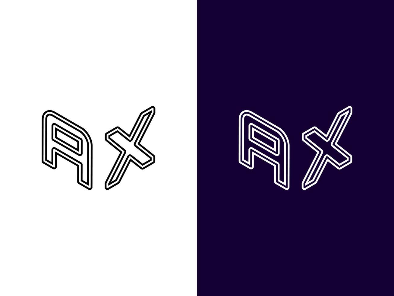 Initial letter AX minimalist and modern 3D logo design vector