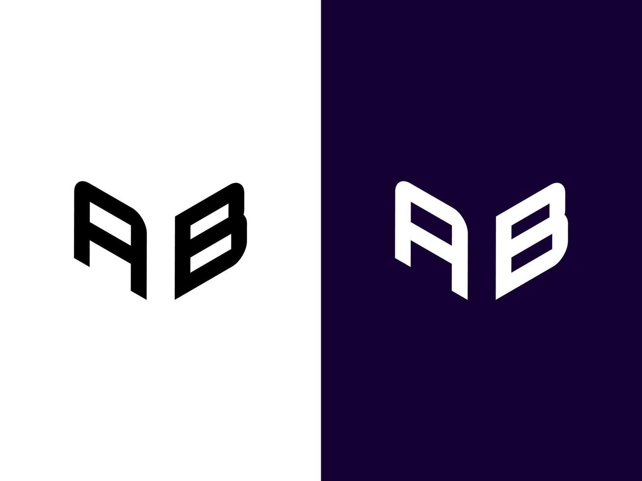 Initial letter AB minimalist modern 3D logo design vector