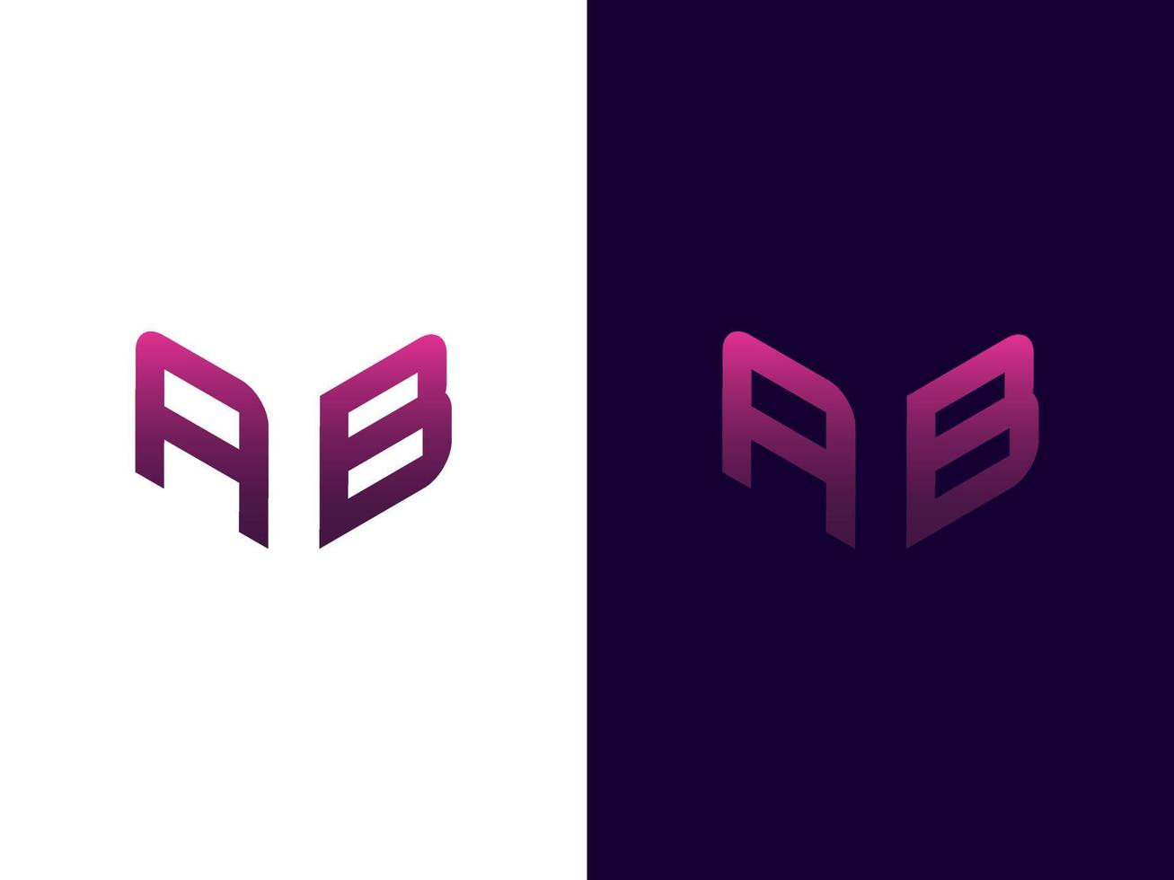 Initial letter AB minimalist modern 3D logo design vector