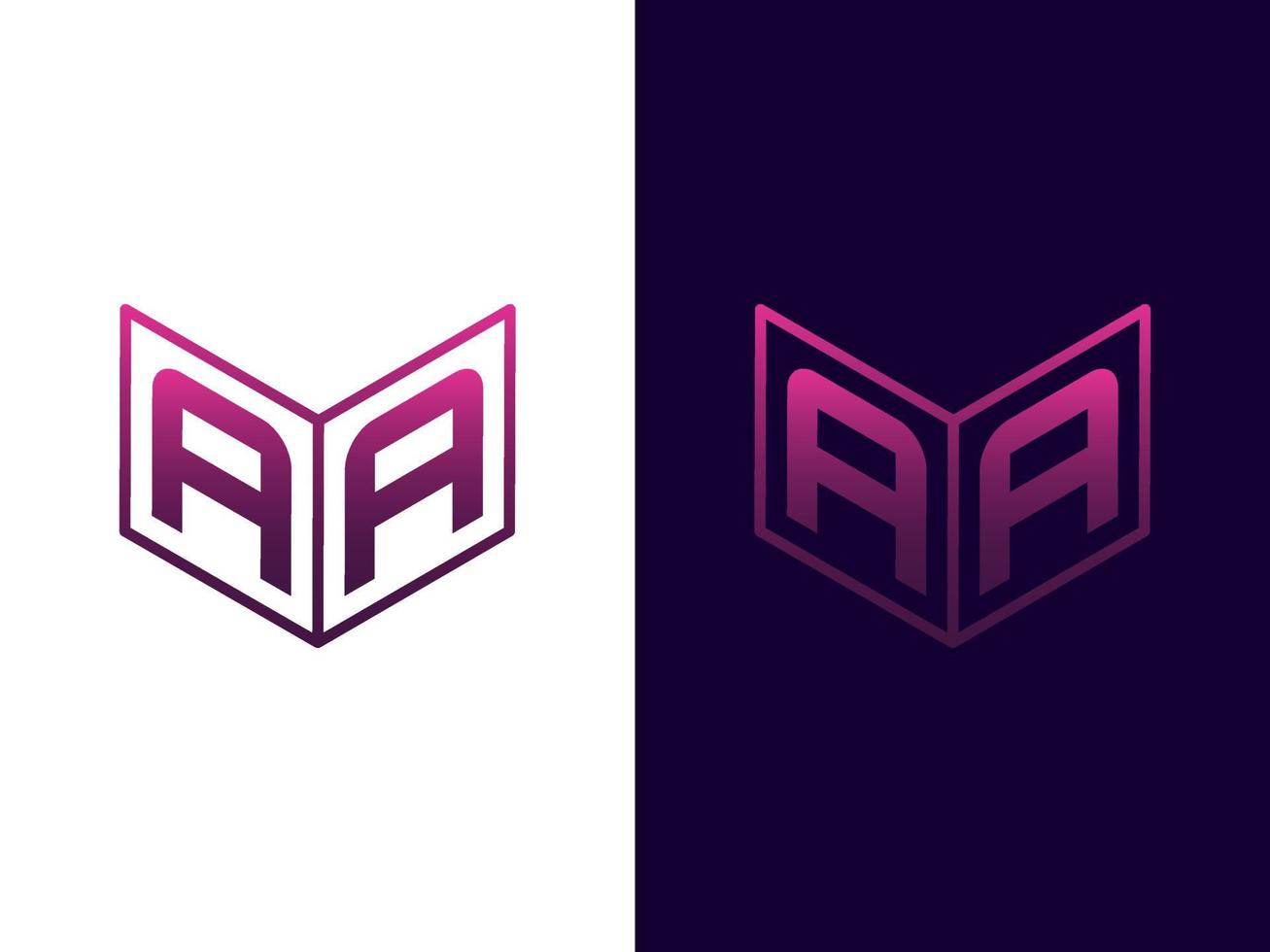 Initial letter AA minimalist modern 3D logo design vector