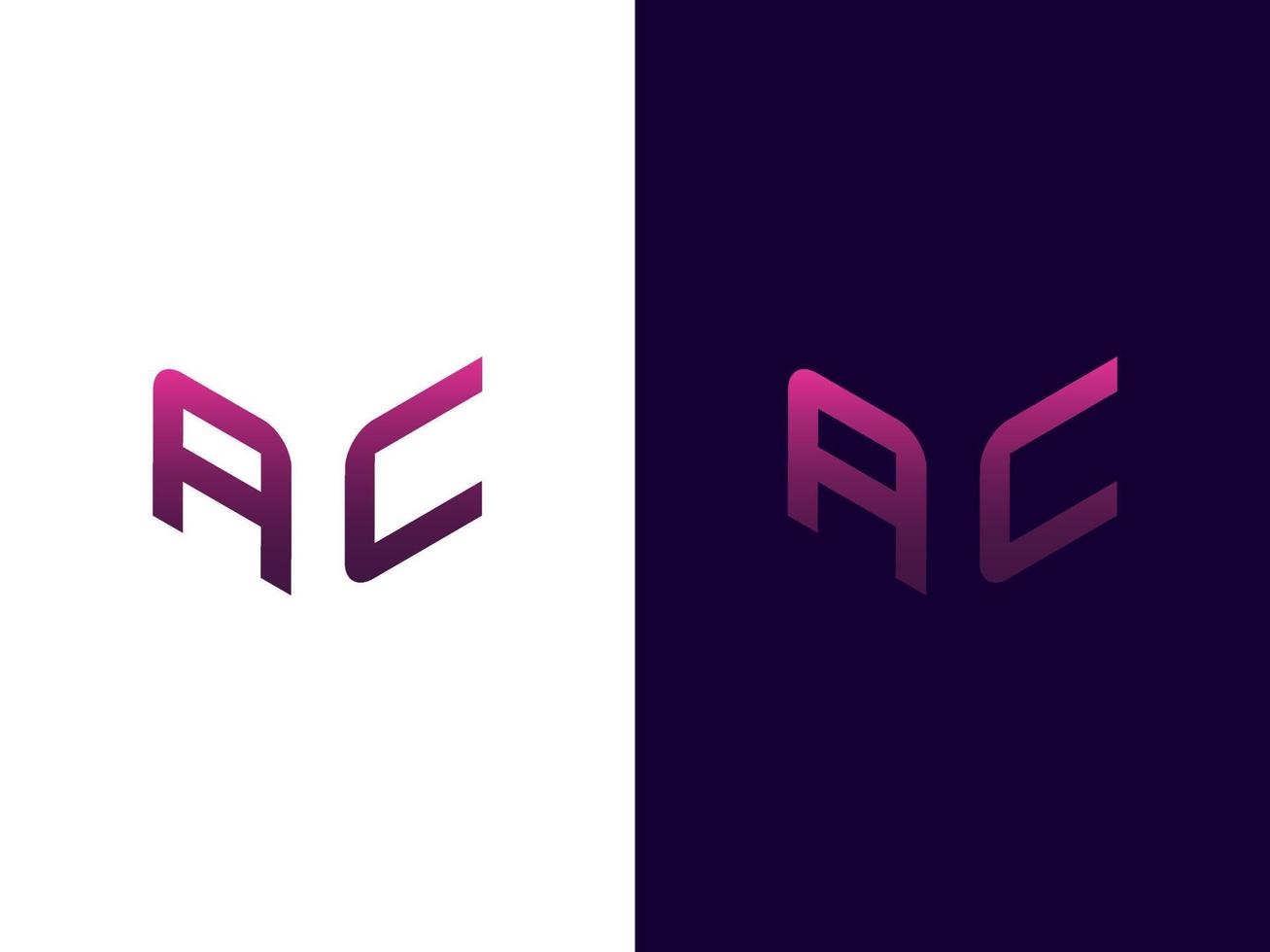 Initial letter AC minimalist modern 3D logo design vector