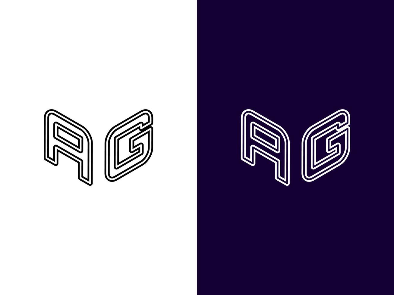 Initial letter AG minimalist modern 3D logo design vector