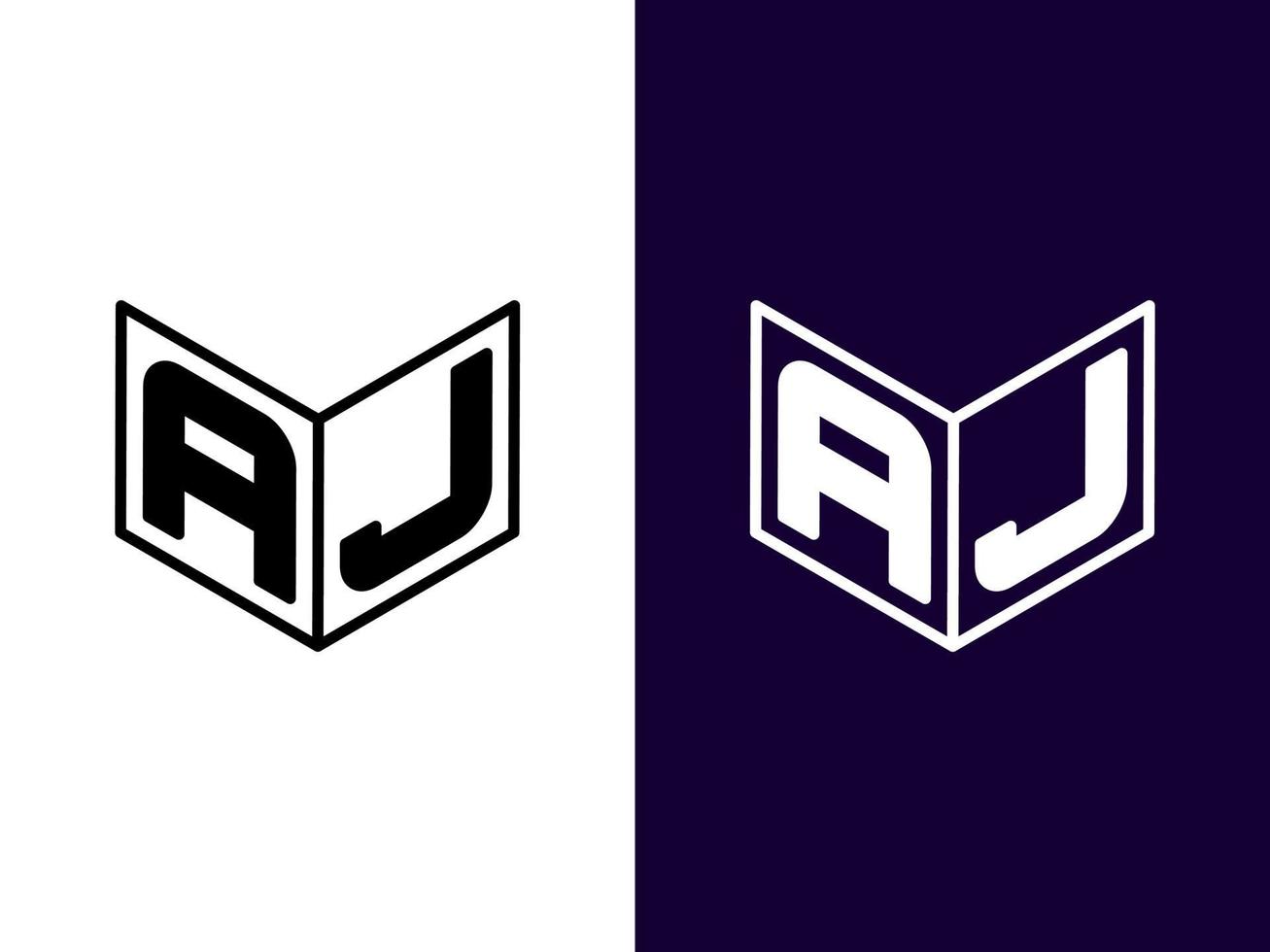 Initial letter AJ minimalist and modern 3D logo design vector