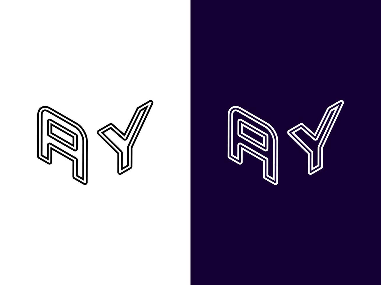 Initial letter AY minimalist and modern 3D logo design vector