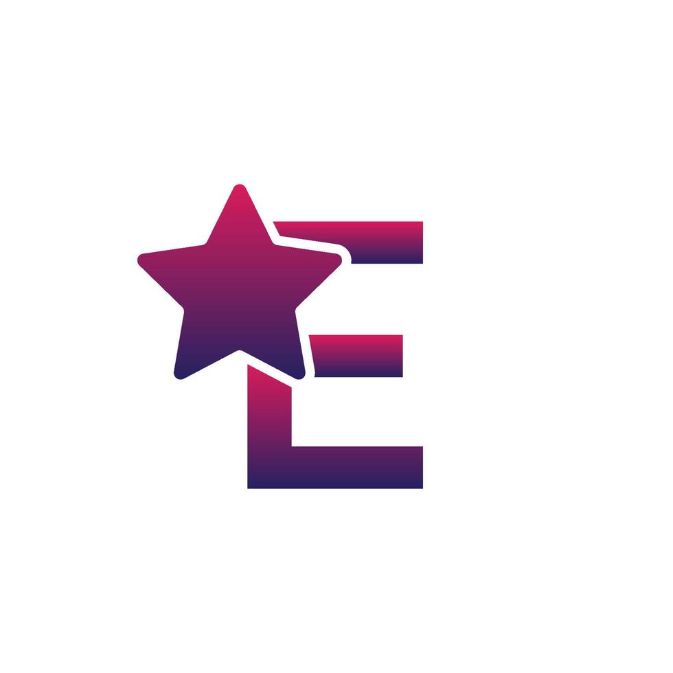 Vector E Initial Letter Logo Design With Star