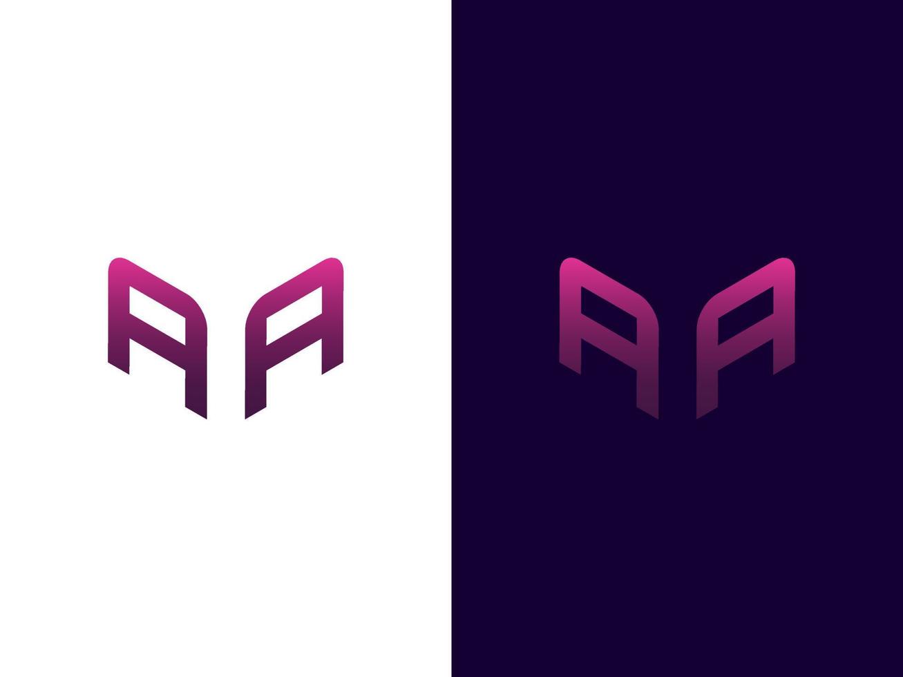 Initial letter AA minimalist modern 3D logo design vector