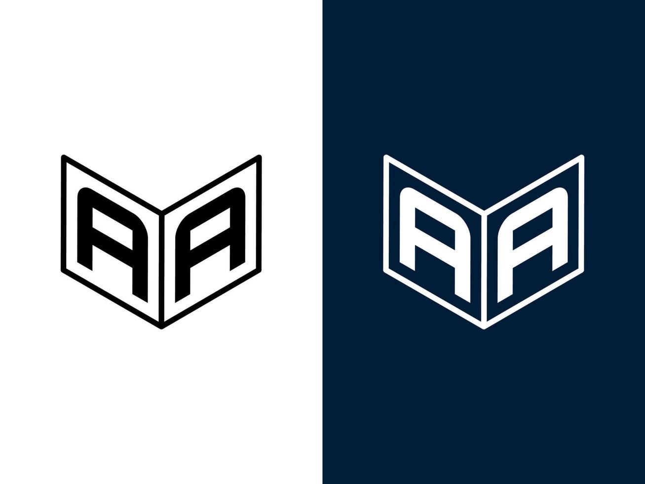 letra inicial aa minimalista moderno diseño de logotipo 3d vector