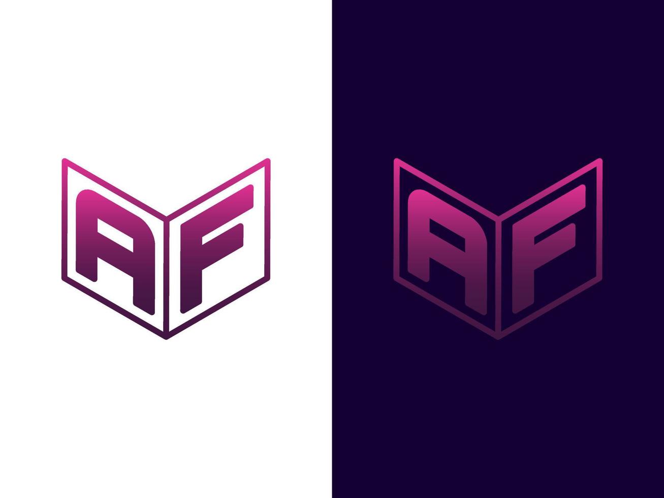 Initial letter AF minimalist modern 3D logo design vector