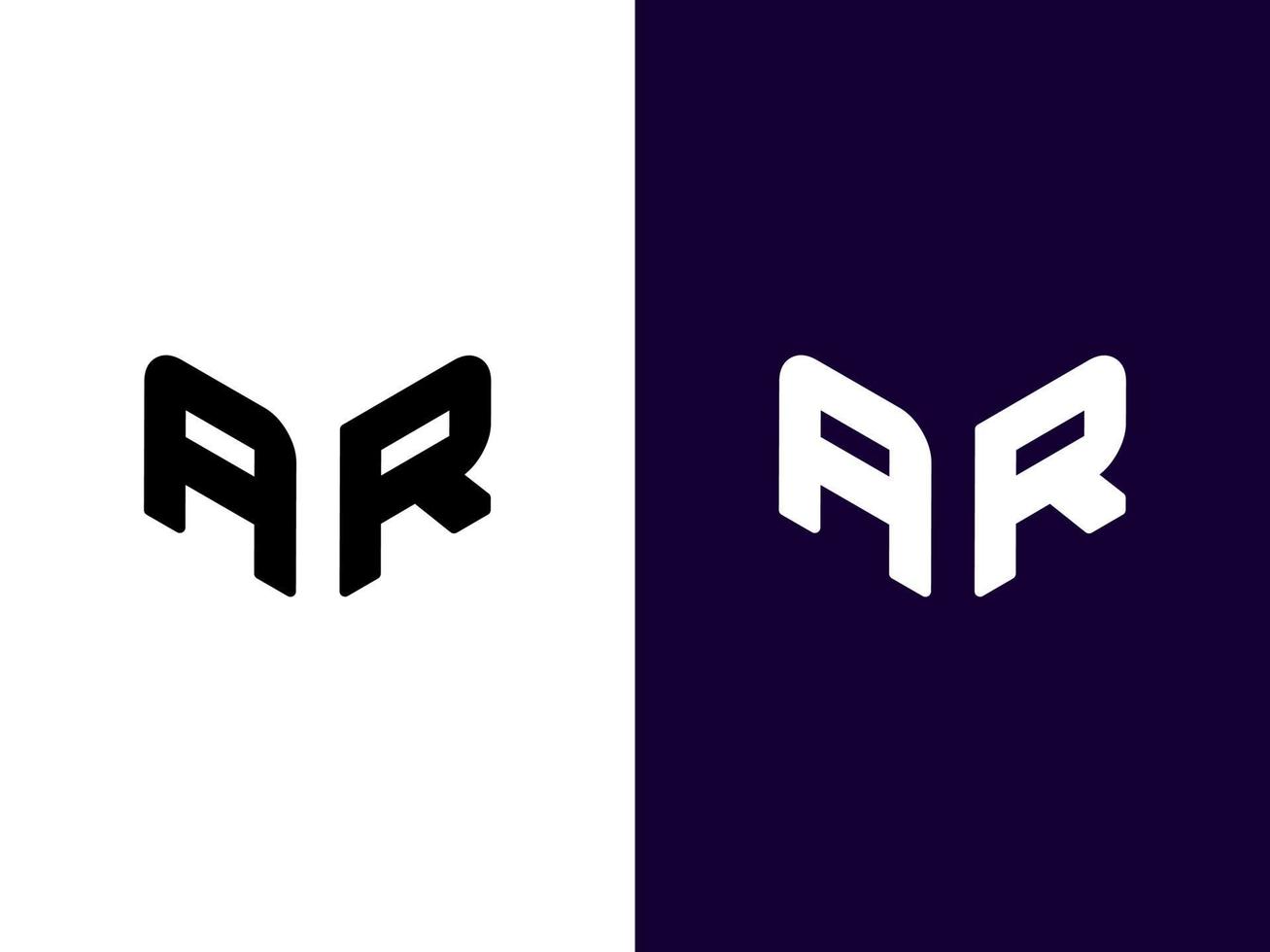 Initial letter AR minimalist and modern 3D logo design vector