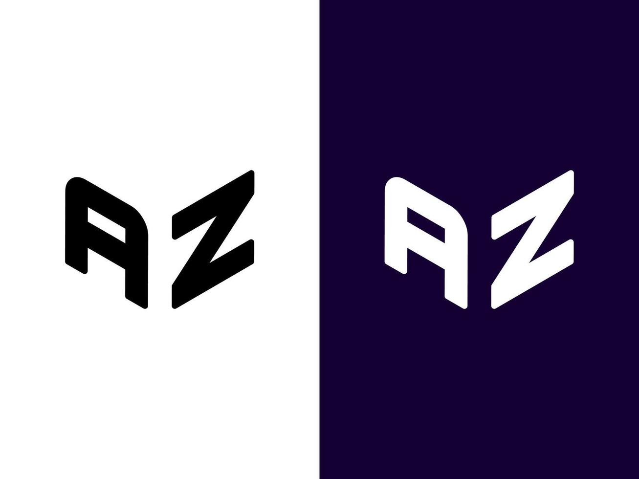 Initial letter AZ minimalist and modern 3D logo design vector