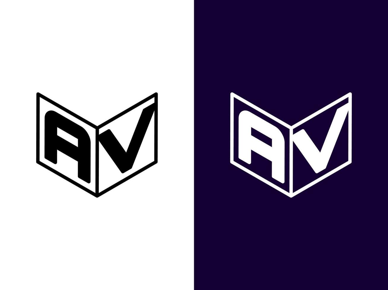 Initial letter AV minimalist and modern 3D logo design vector