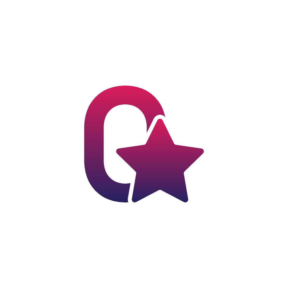 Vector O Initial Letter Logo Design With Star