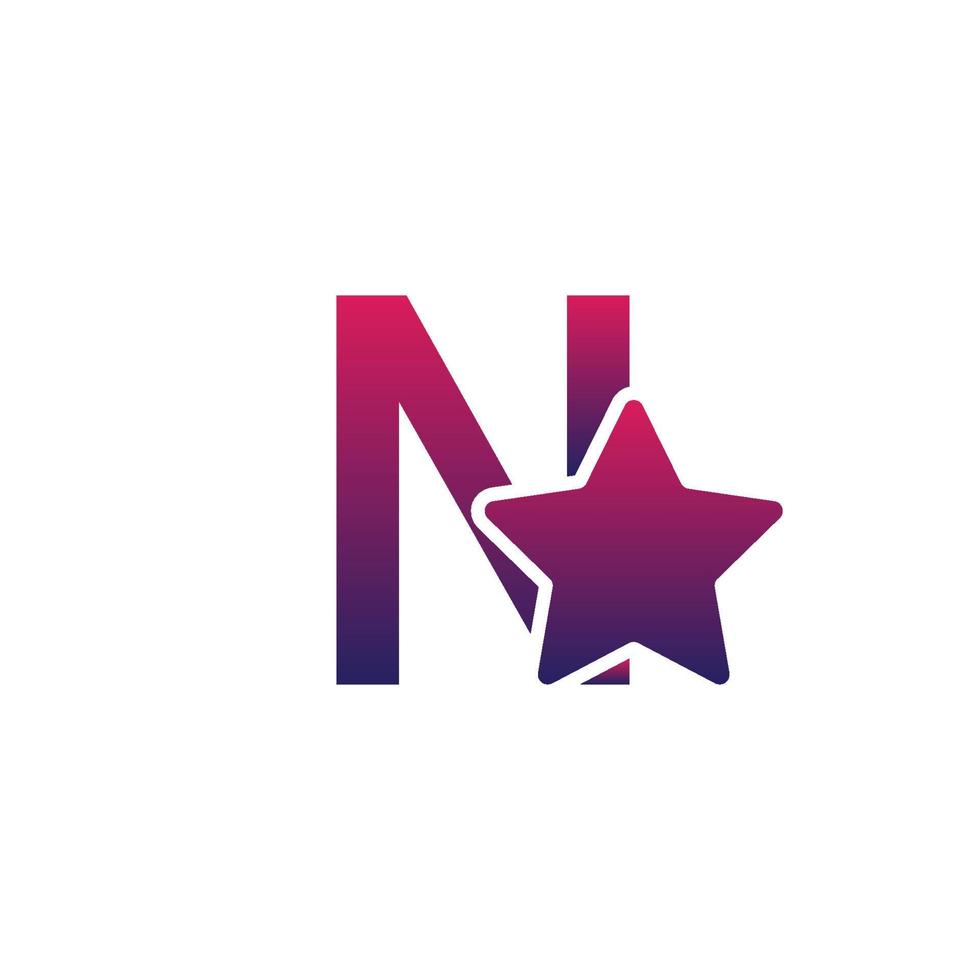 Vector N Initial Letter Logo Design With Star