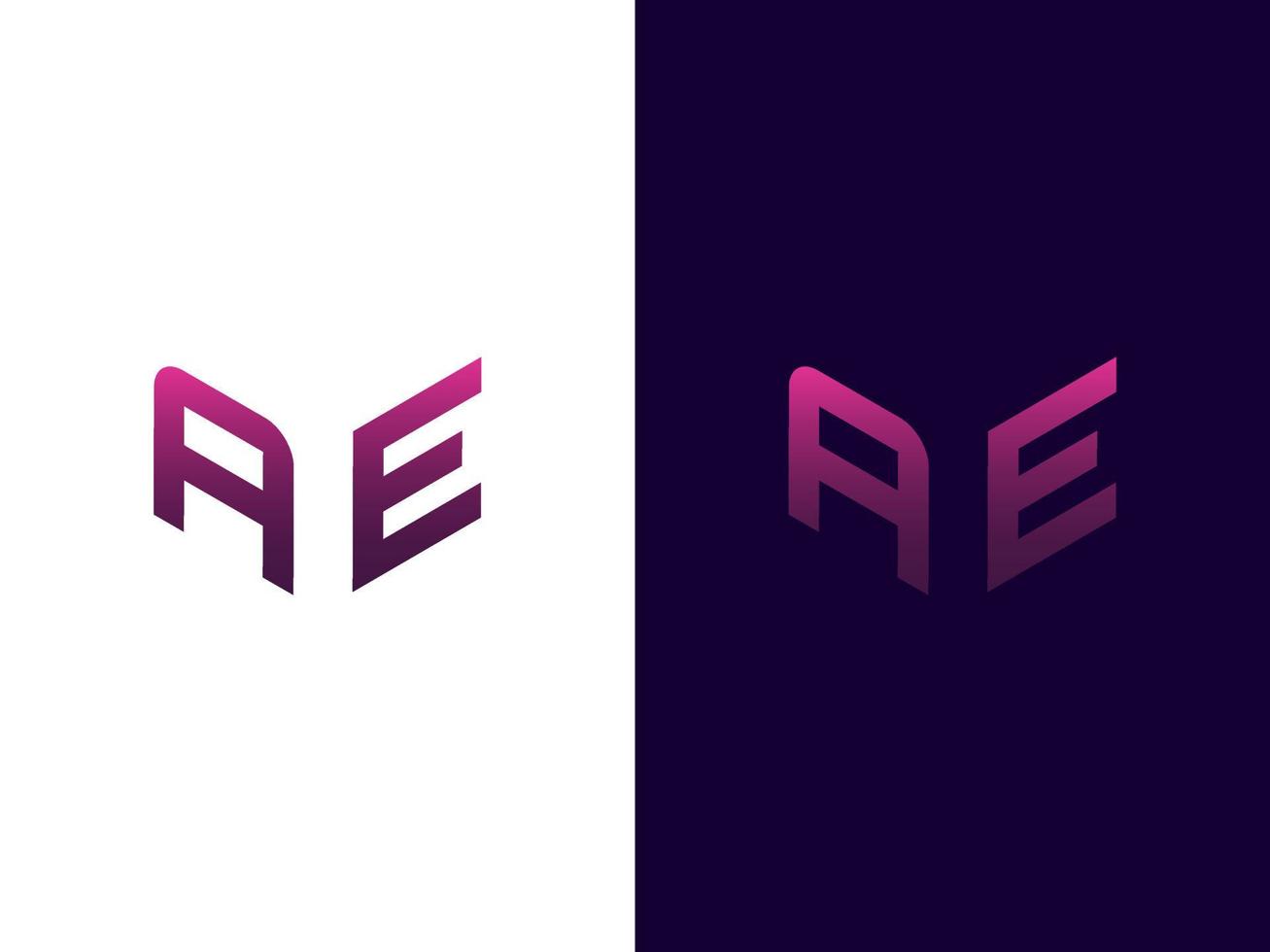 Initial letter AE minimalist modern 3D logo design vector