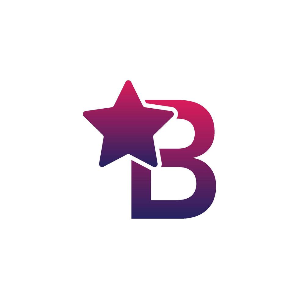 Vector B Initial Letter Logo Design With Star