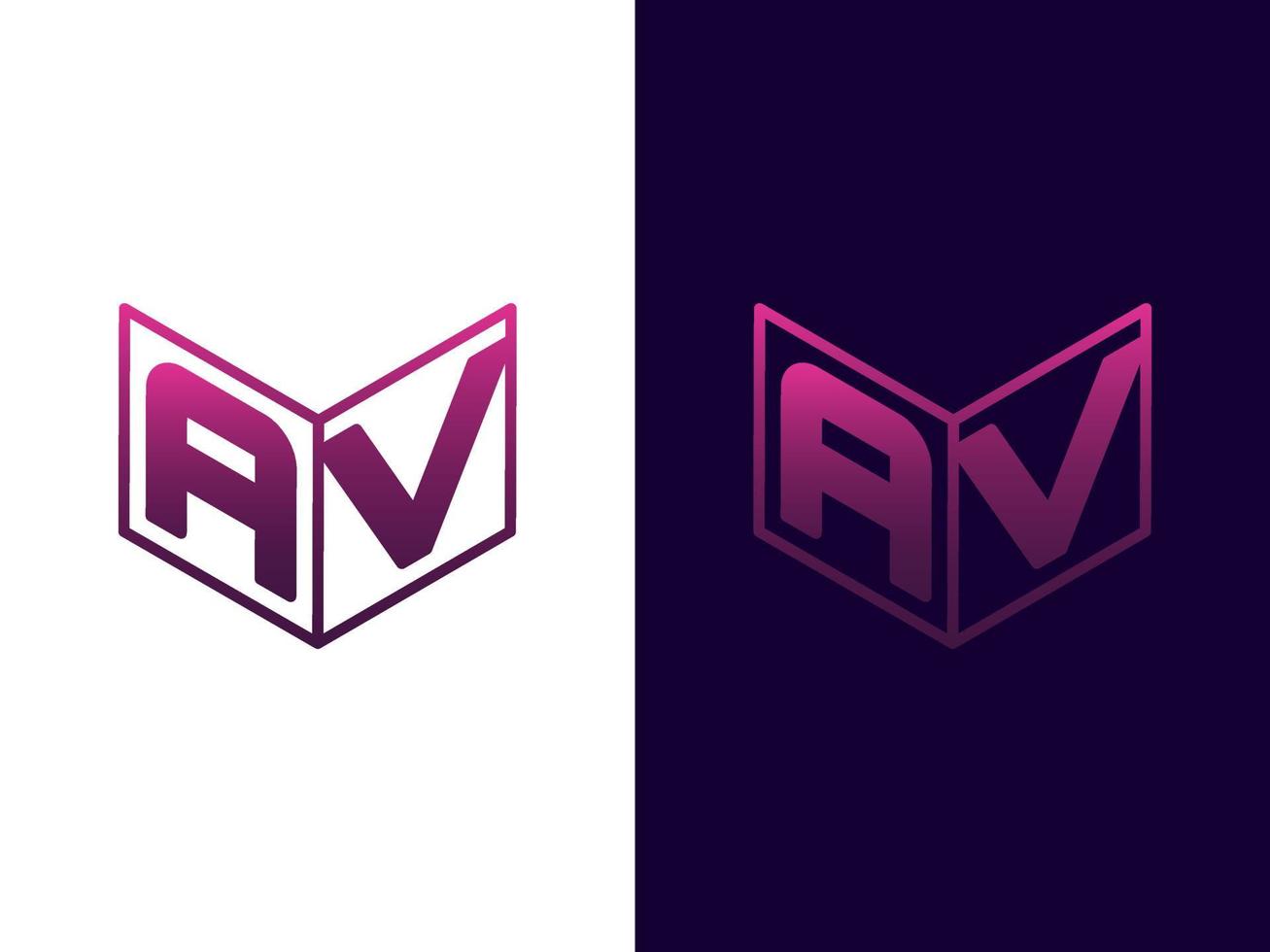 Initial letter AV minimalist and modern 3D logo design vector