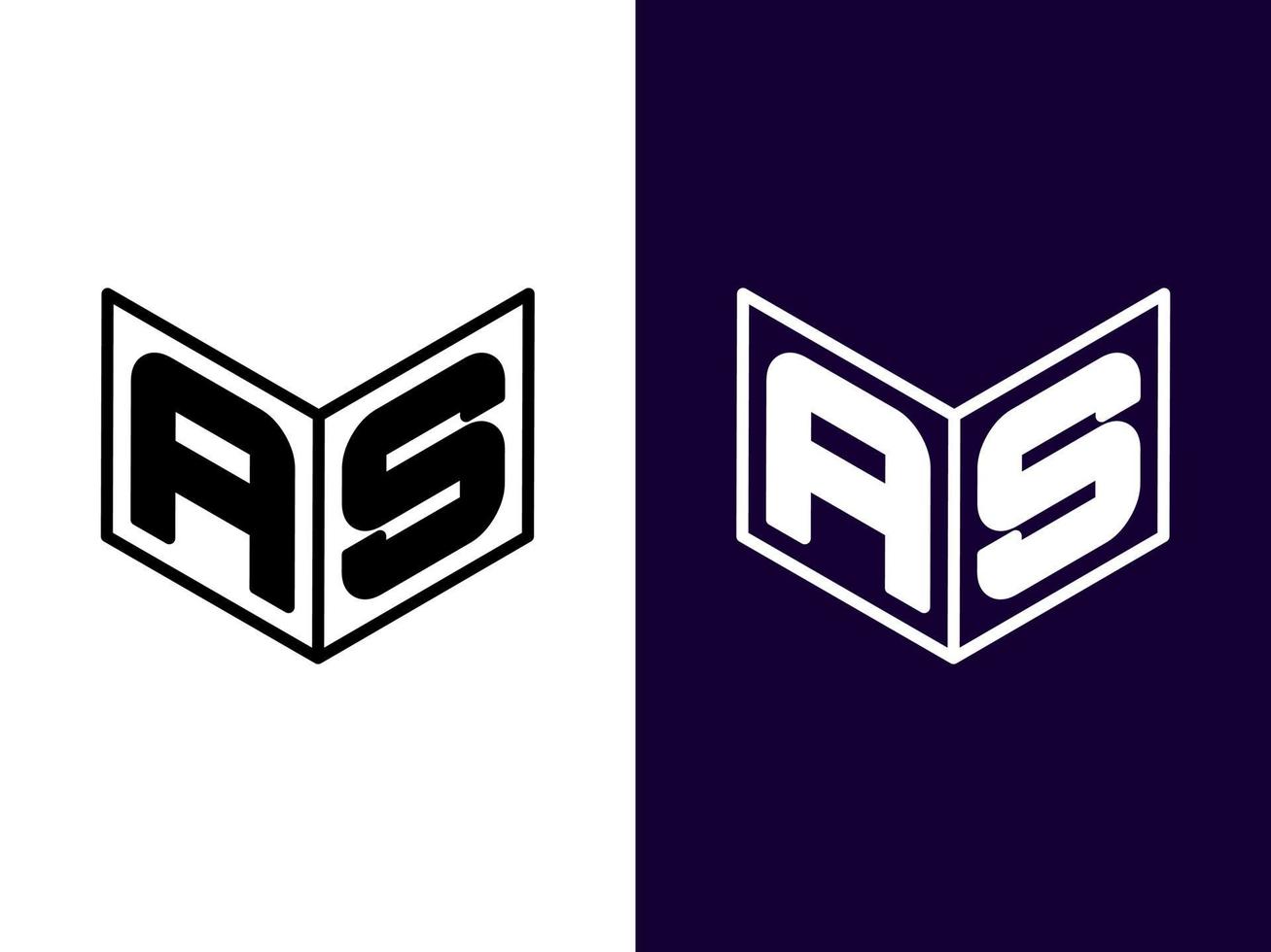 Initial letter AS minimalist and modern 3D logo design vector