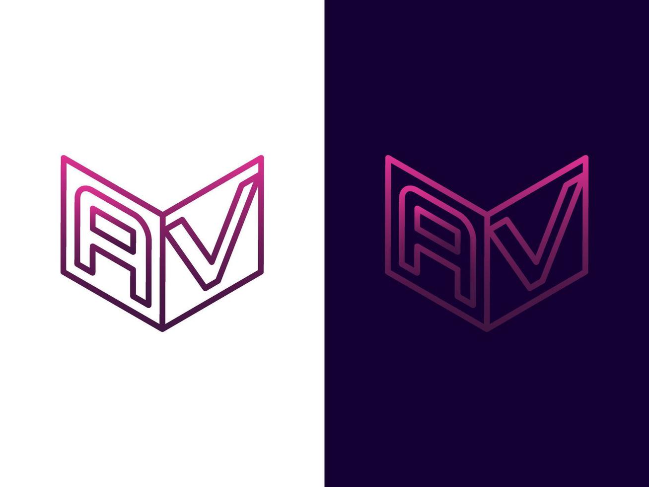 Initial letter AV minimalist and modern 3D logo design vector