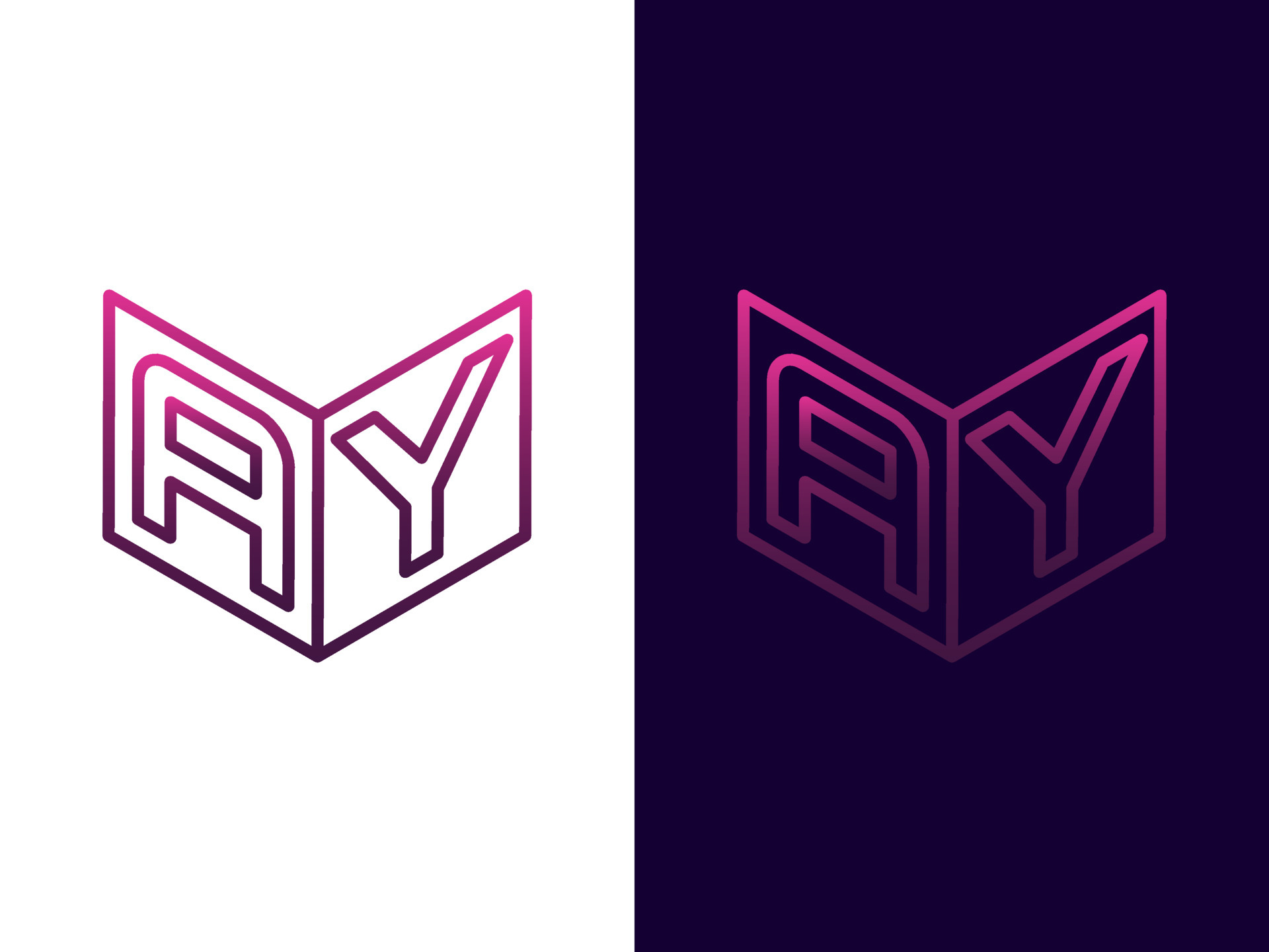 Initial letter AY minimalist and modern 3D logo design 5113701 Vector