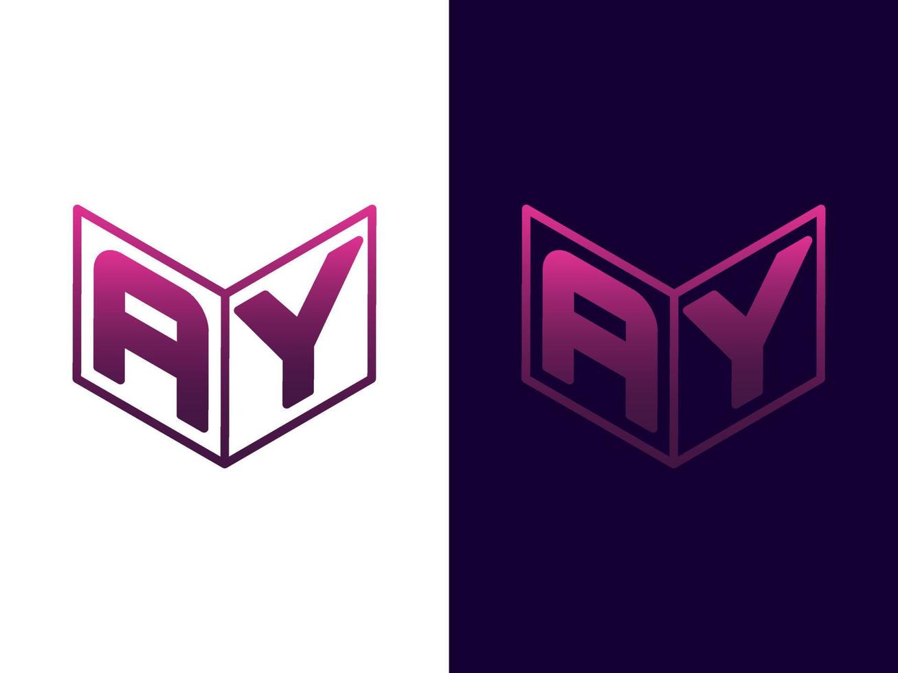 Initial letter AY minimalist and modern 3D logo design vector