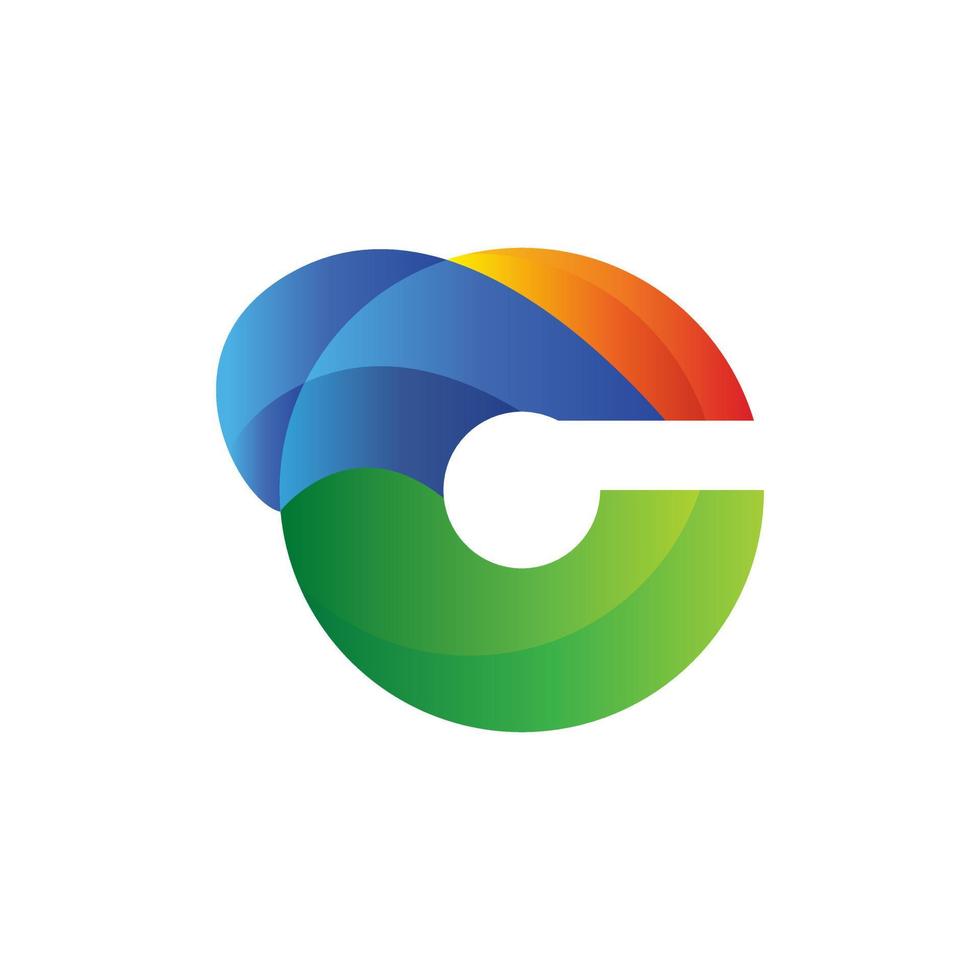 Letter C colorful in white background, vector logo design editable