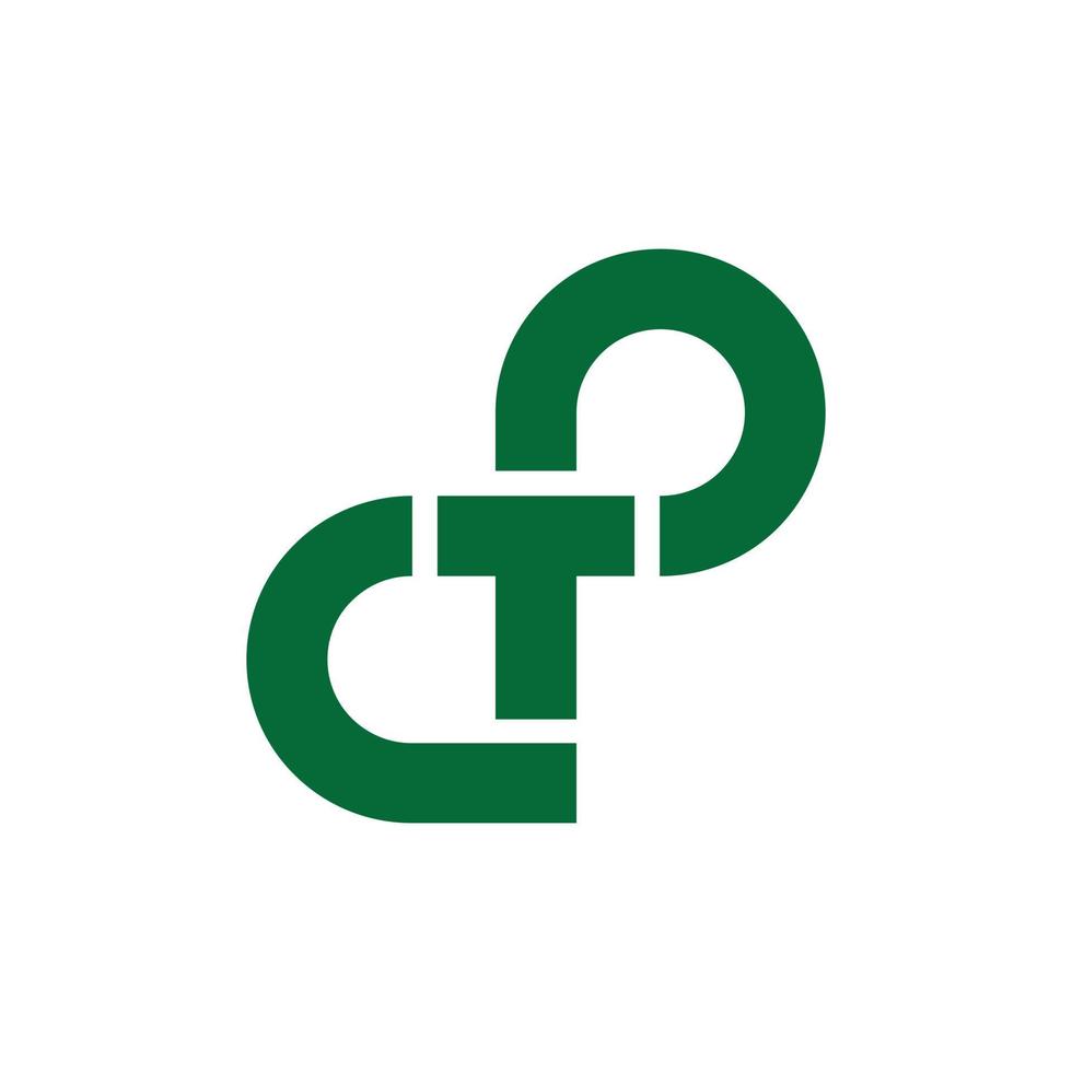 Initial letter T,P,S monogram minimalist flat logo design vector