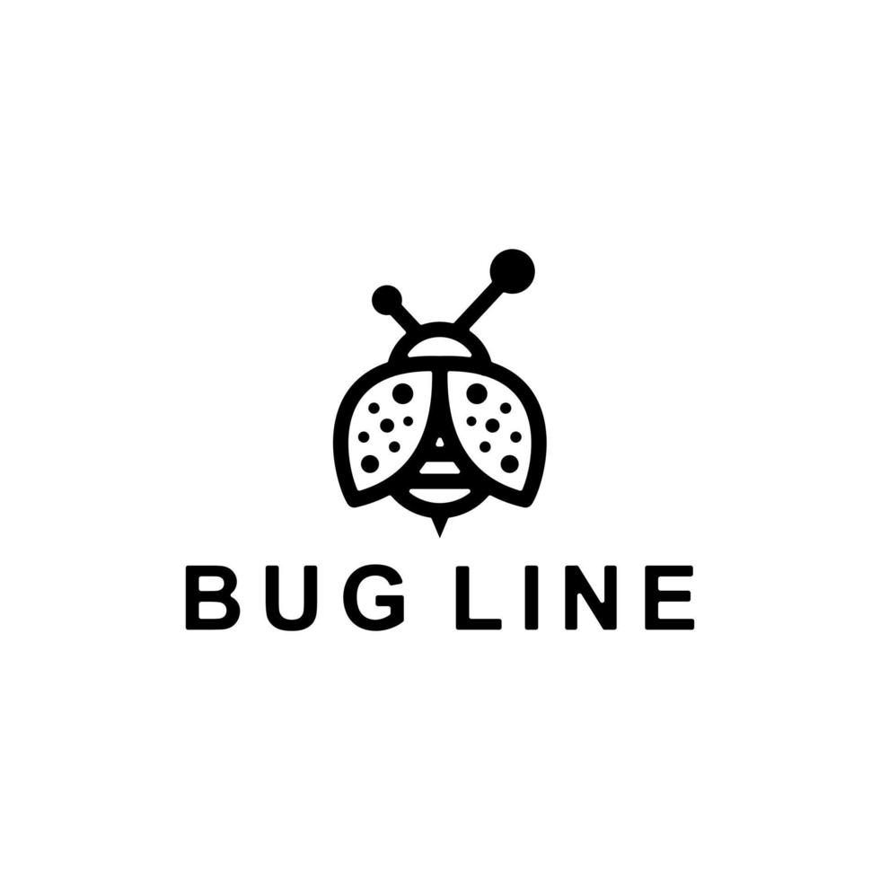 logo is created in the style of line art which forms the Bug vector