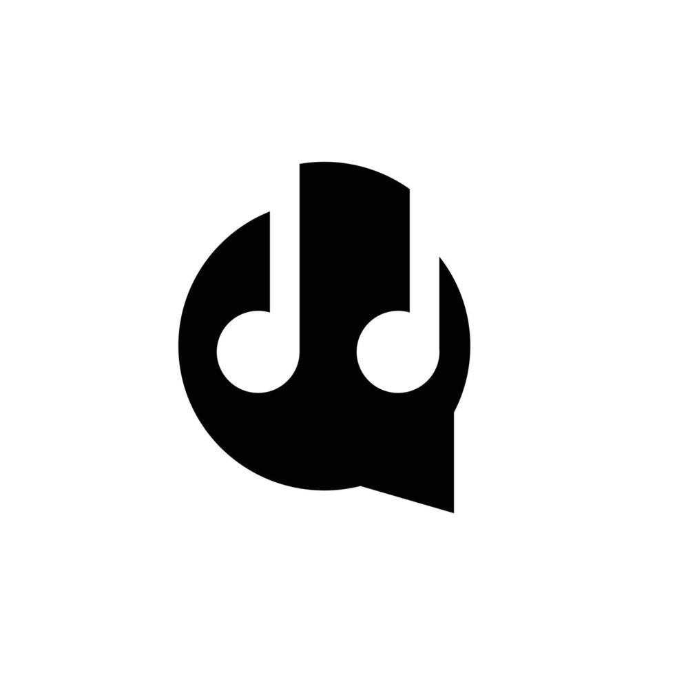 Vector Logo Design Combination Music Note And Chat