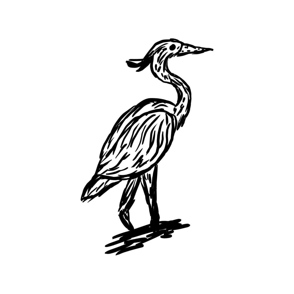Cranes Birds with vintage style in white background,vector logo design editable vector