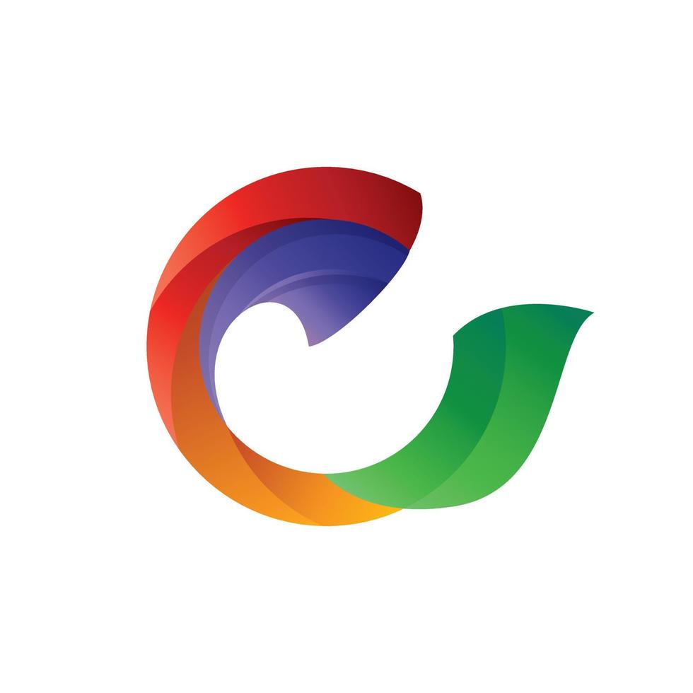 Letter C colorful, vector logo design editable