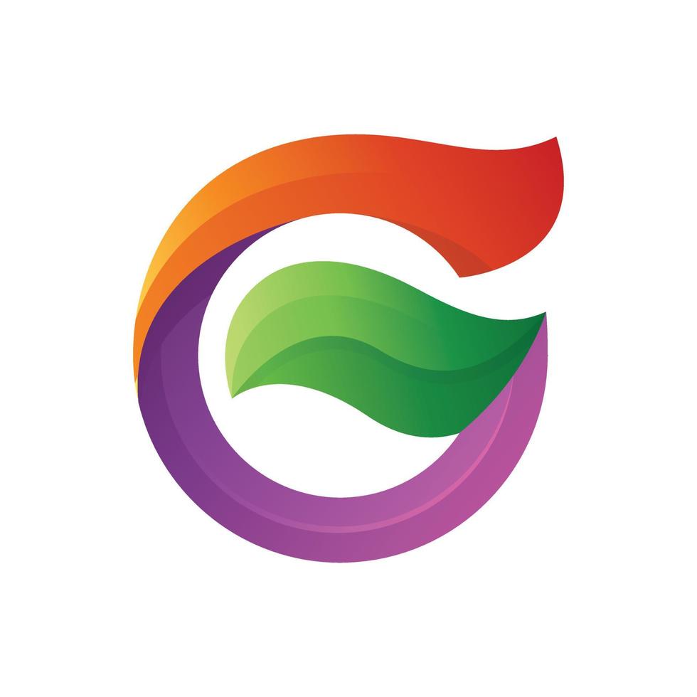 Letter G colorful, vector logo design editable