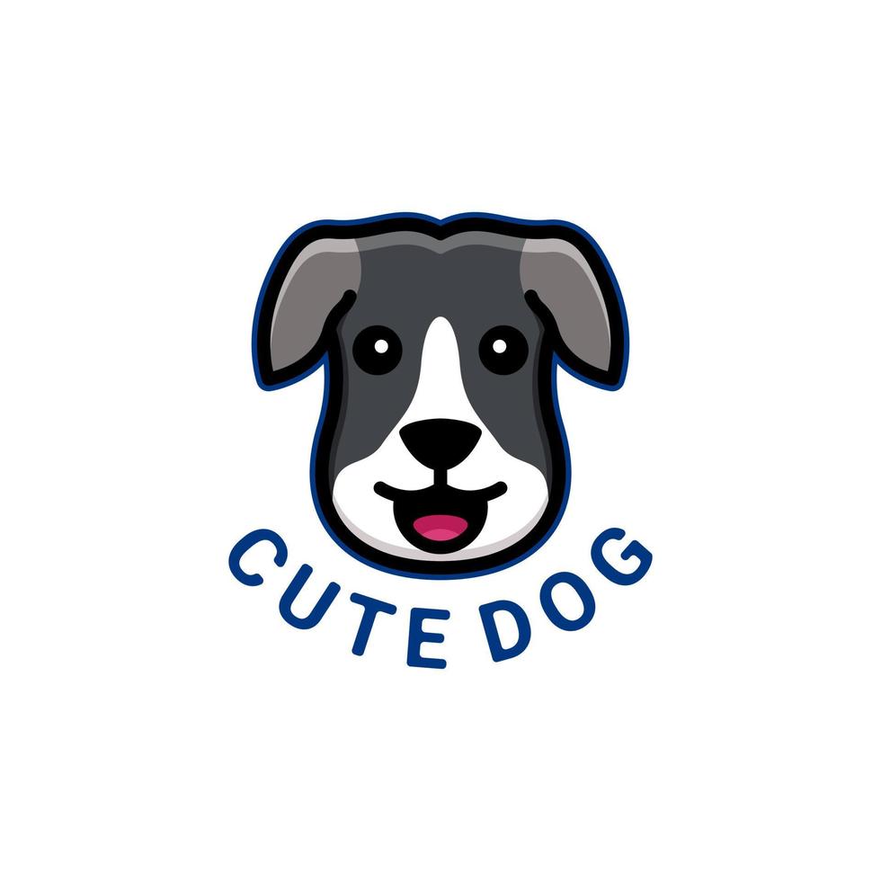 perro de dibujos animados mascota, en fondo blanco, diseño de logotipo vectorial editable vector