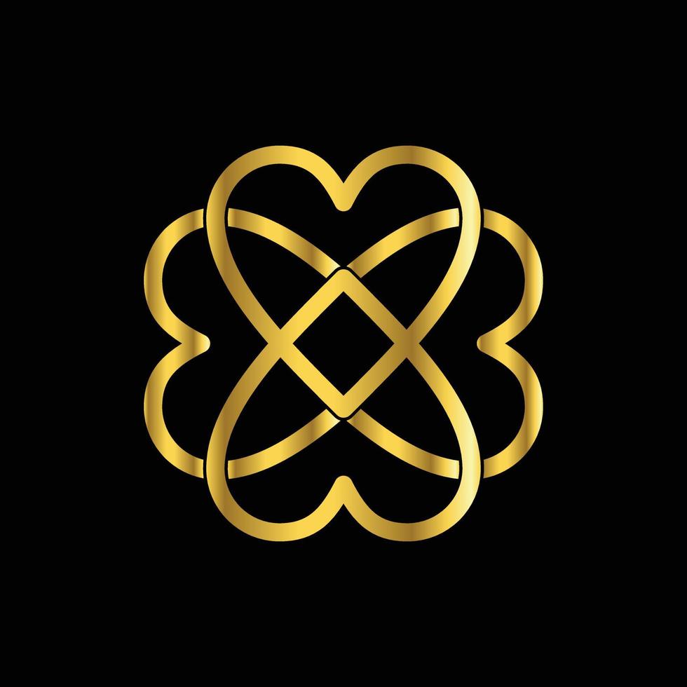 Design Vector Tulip Gold With line art style