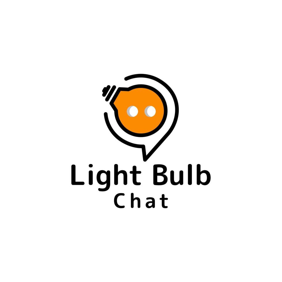 Light bulb combination with chat icon in background white , vector logo design editable
