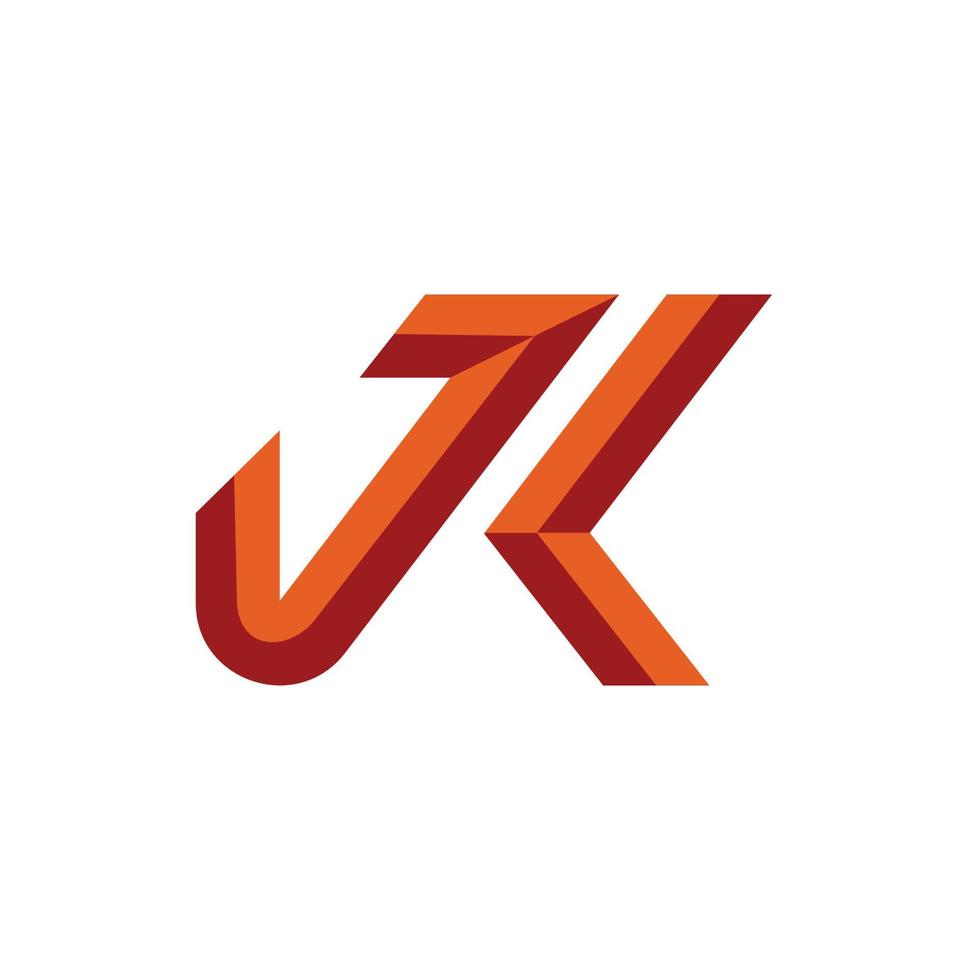 combinación inicial de la letra j con k. diseño de vector de logotipo versátil para negocios o juegos