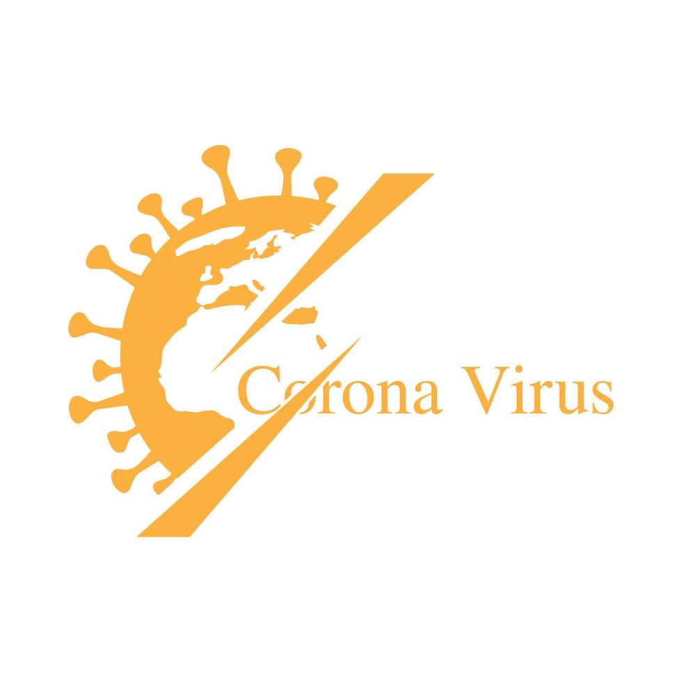 covid-19 coronavirus concepto inscripción tipografía diseño logo vector