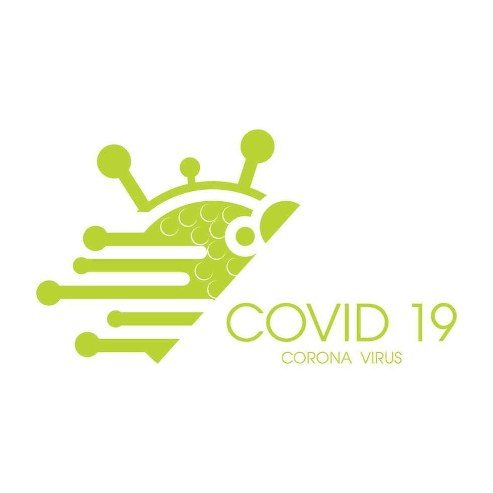 covid-19 coronavirus concepto inscripción tipografía diseño logo vector