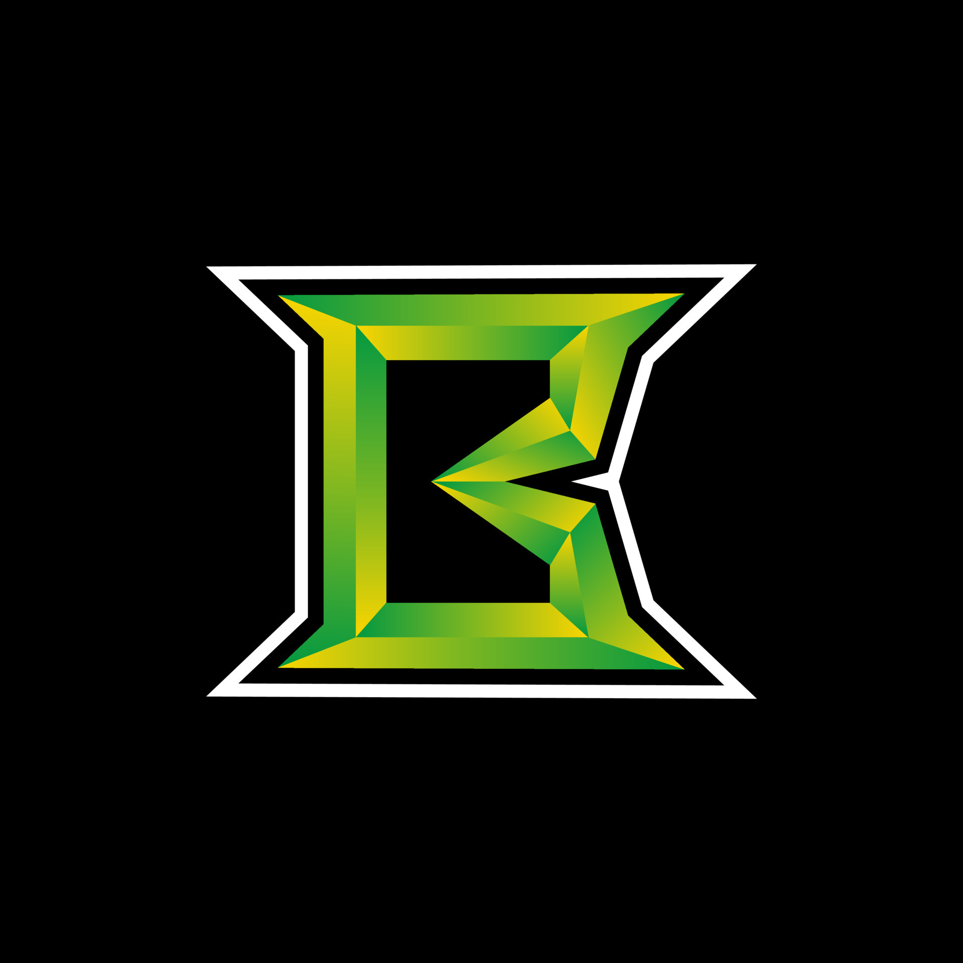 Initial design of the Letter B gaming logo in color green 5114291