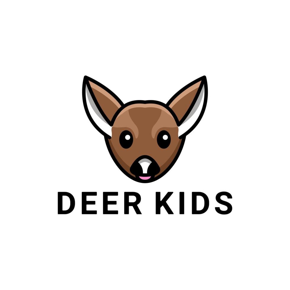 Simple Mascot Vector Logo Design of mouse deer kids