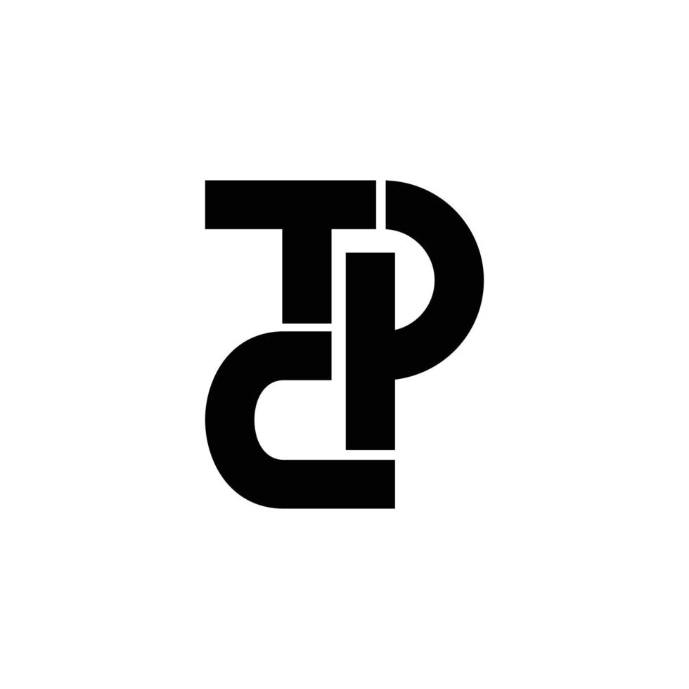 Initial letter T,P,S monogram minimalist flat logo design vector