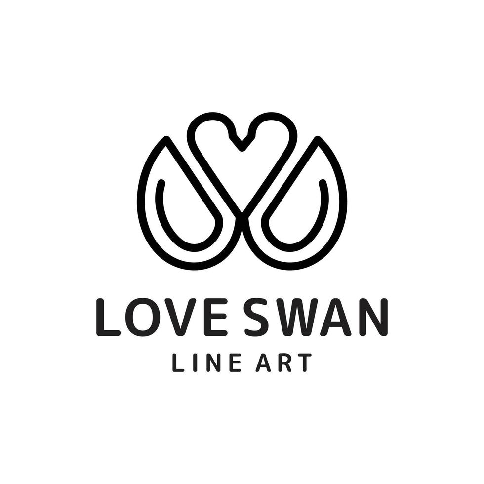 Vector Logo Design Combination of Love And swan