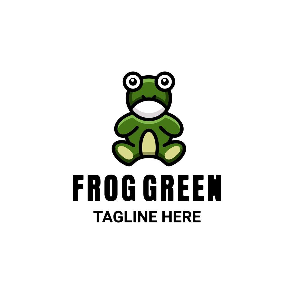 rana verde con fondo blanco, diseño de logotipo vectorial editable vector